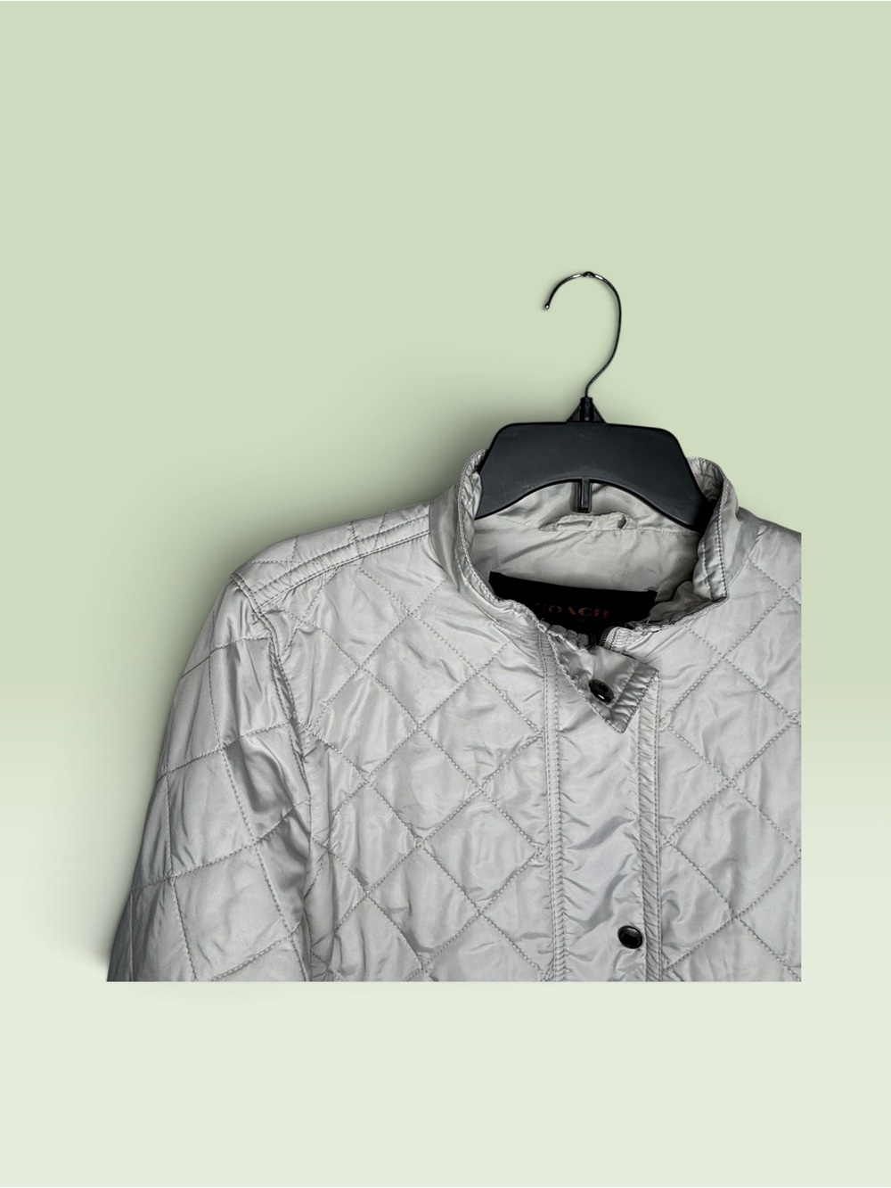 Coach Grey Light Quilted Jackey - Picture 6 of 8